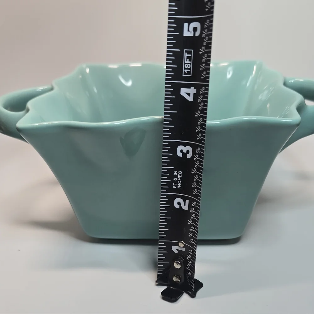 Aqua Ceramic Serving Dish with Handles